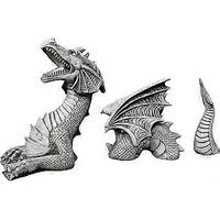 Décoration fantastique, statue de dragon en résine grise effet pierre, moulée à la main, marque exclusive, décoration intérieure et extérieure, modèle réaliste, cadeau
