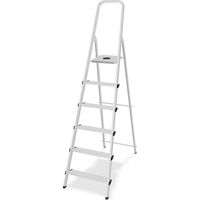 Colombo New Scal S109006W Stark Scala Pieghevole 6 Gradini Alluminio Acciaio Antiscivolo 150 Kg EN131 Made in Italy colore Acciaio