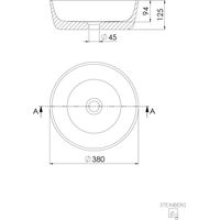 Steinberg Serie 540 Aufsatzwaschtisch, rund, 380x125mm, SOLID