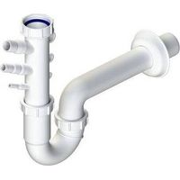 SIFONE PER LAVELLO A U CON ATTACCO MULTIFUNZIONE HERMES Misura: 1"1/4 Uscita D.32