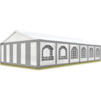 Carpasol – Tente de réception 6x12 m barnum – Toile PE 450 N – Structure acier galvanisé – Raccordement par vissage – Parois latérales amovibles
