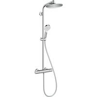 Hansgrohe – Colonne de douche thermostatique Crometta S 240 – Douchette à main 1 jet pluie – Débit 9 l/min – Installation en saillie – Réglable