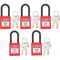 Serrure de Consignation, Ensemble de Cadenas de Consignation de 38 Mm pour Stations de Consignation, Cadenas de Sécurité avec 2 Clés par Serrure, 5 Jeux(rouge),A
