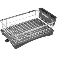 Toque Stainless Steel Dish Drainer Drying Rack Plate Cutlery Holder Drip Tray