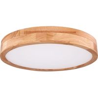 LED Deckenlampe CCT Dimmbar Holz-Optik Esstischlampe mit Fernbedienung Leuchte, Kaltweiss 6000 Kelvin Tageslicht, 24 Watt 1350 Lumen 3000-6000 Kelvin, DxH 40x10,5 cm