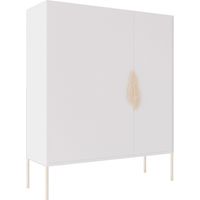Cabinet Merlin 100 x 35 x 120 cm Bois - Blanc et doré