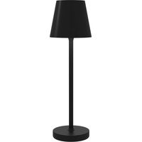 Lámpara de Mesita de Noche Inalámbrica con Luces LED Lámpara de Mesa USB-C Recargable 3 Colores Ø11,2x36,5 cm Negro
