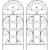 Set of 2 x Leaf Design Metal Trellis (120cm x 50cm)