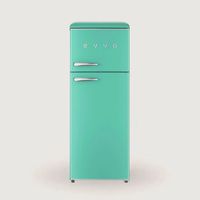 EVVO Réfrigérateur 2 portes, style rétro, réfrigérateur 170 L, congélateur 45 L, design vintage, tiroir Crisper Zone