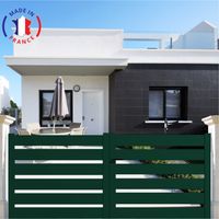 Portail aluminium battant SAH en kit dimensions L.3500 (entre piliers) x H.1980 mm Couleurs Vert (RAL 6005)