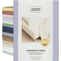 SCHÖNER WOHNEN lenzuolo con angoli FLAT - 1 pezzo 90x200 cm, Bianco
