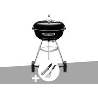 Barbecue à charbon Compact Kettle 47 cm + Kit ustensiles Premium 2 pièces - Weber