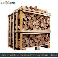 Ecoblaze Kiln Dried Birch Hardwood Firewood Logs 1200L Crate for Wood Burner