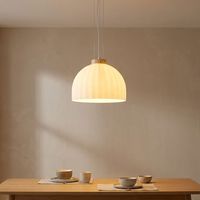 Hängeleuchte Pendelleuchte Wohnzimmerlampe Höhenverstellbar Weiß Glas H 120 cm