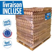 Woodstock – Palette de 104 bûches densifiées 9,65 kg – Performance énergétique élevée – 3 fois plus calorifiques que bûches traditionnelles