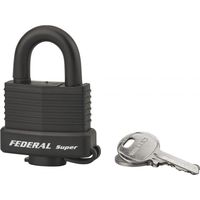 THIRARD - Cadenas à clé Fédéral Lock Sea Line Noir, laiton, extérieur, anse inox, 40mm, 2 clés - THIRARD