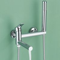 Suguword – Mitigeur de baignoire mural en acier inoxydable – Douchette ronde avec support mural – Cartouche céramique durable – Installation rapide