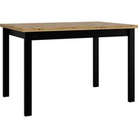 Table Victorville 376, Chêne Artisan + Noir, 78x80x120cm, Stratifié, Bois
