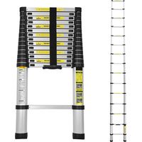Randaco Echelle Télescopique stable en aluminium Multi-Fonction jusqu'à 150 kg Escabeau 2,6 m