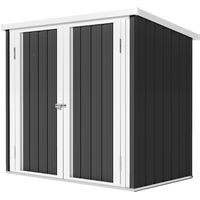 Cobertizo Jardín Outside 1,26 m² 147x86x134cm 2 portes Cerradura Almacenamiento Herramientas Negro