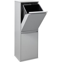 Arregui – Poubelle de recyclage en acier 2 seaux 34L – Système d’ouverture basculant – Pour cuisine ou bureau – CR202B