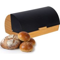 Bamboo Bread Bin With Flip Lid - Ventilated, Easy Clean