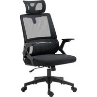Chaise de Bureau Malla Giratoire Réglable Hauteur Reposetête 60x61x104.5-121.5 cm Noir