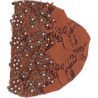 Turban vintage brodé en dentelle douce et perles, bonnet en polaire pour femme, usage quotidien, couleur caramel