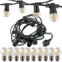Guirlande Guinguette Extérieur 15M, Guirlande Lumineuse Exterieure avec 25+1 G40 LED Ampoules IP45 Imperméable, Blanc Chaud Chaîne Lumiere Exterieur pour terrasse, mariage, Noël