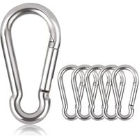 M6 Karabinerhaken Edelstahl, 20 PCS Schwerlast-Befestigungskarabinerhaken - Edelstahlkarabinerhaken 120 kg/260 lb Tragfähigkeit, 304 Haken Karabinerhaken Schaukel - 60mm x φ6 mm