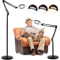 10X Lampe Loupe sur Pie, 3 Modes de Couleur, Loupe éclairée à intensité Variable, avec Lumière et Support, pour Lecture, Réparation, Fabrication de Bijoux, Artisanat