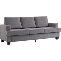 3-Sitzer-Sofa, Wohnzimmersofa für 3 Personen, Stoffbezug, Stahlrahmen, Polstersofa, Grau