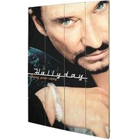 Plaque décorative Sang pour Sang en bois Johnny Hallyday