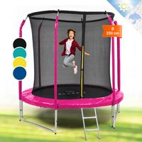 Trampoline Jumpstarter Ø 2,5 m – Surface de saut 195 cm – Charge maximale 120 kg – Sécurité renforcée avec filet et ressorts – Klarfit