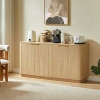 Credenza con vano portaoggetti, finitura effetto rovere, in rovere, 160x80x40 cm
