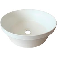 Lavabo da appoggio rotondo 40 cm bianco opaco in ceramica