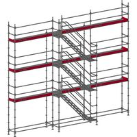 Echafaudage 80m² - Structure + Planchers + Plinthes - Avec escalier - MEKA80ESC-SPP