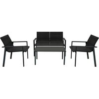 Rattan Patio Furniture Set - Black