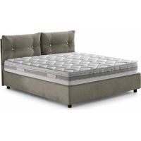 Talamo Italia Letto matrimoniale Rita, Letto contenitore con rivestimento in tessuto, 100% Made in Italy, Apertura frontale, con materasso Cm 160x190 incluso, Tortora, con imballo rinforzato