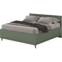Lit coffre NOKI – 180x200 cm grün und Holz – Skandinavischer Stil