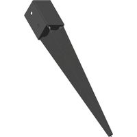 Support de poteau à planter 90x90 mm – Résistant au traitement cataphorèse – Fond platine avec évacuation d'eau – Pour poteaux bois dur – Mermier