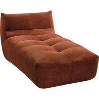 Chauffeuse design 1 place fauteuil lounge rembourré en tissu texturé rouille Alba