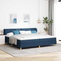 Boxspringbett mit Matratze Creme 90x200 cm Stoff Blau vidaXL