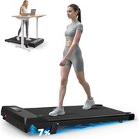 BIGZZIA 2 en 1 Tapis de Course, 1-8KM/H Walking Pad, Tapis de Marche Bureau, Treadmill Compact pour la Maison et Le Bureau, Moteur 2.5 HP, Télécommande, Affichage LED, Capacité 120kg-noir