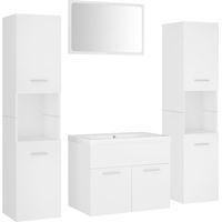 Meuble de salle de bain Mobilier de salle de bain - Blanc Aggloméré BV747429 - BonneVie
