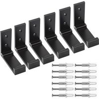 6-teiliges Set faltbarer Haken, faltbare Wandhaken aus Aluminium, faltbare Kleiderhaken, für Kopfhörer, Mäntel, Küche, Badezimmer, Schlafzimmer (Schwarz)
