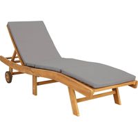 vidaXL Sun Lounger Brown and Light Grey Polyester