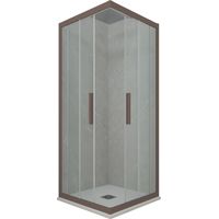 Cabine parois douche coulissante 110x110 Chocolat Kolors
