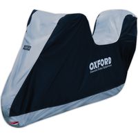 Funda impermeable para motocicleta Oxford Aquatex XL con baúl superior, color negro/gris.