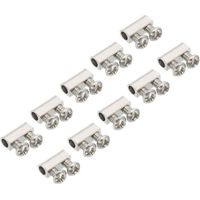 10x4x5mm Fil Corde Clips, 10 Pcs Acier Câble Pinces 3mm Double Trous Fil Serrure Corde Raccords Clip avec M3x0.5 Vis pour Câble